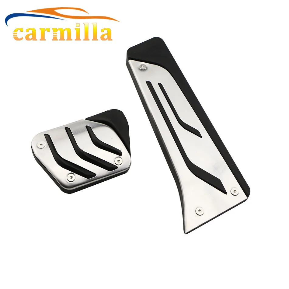 Carmilla Stainless Steel Car Fuel Coche Brake Pedals Plate for BMW 3 M3 X3 X4 X5 X6 F20 F30 E34 E39 E70 E71 E90 E46 GT3 LHD