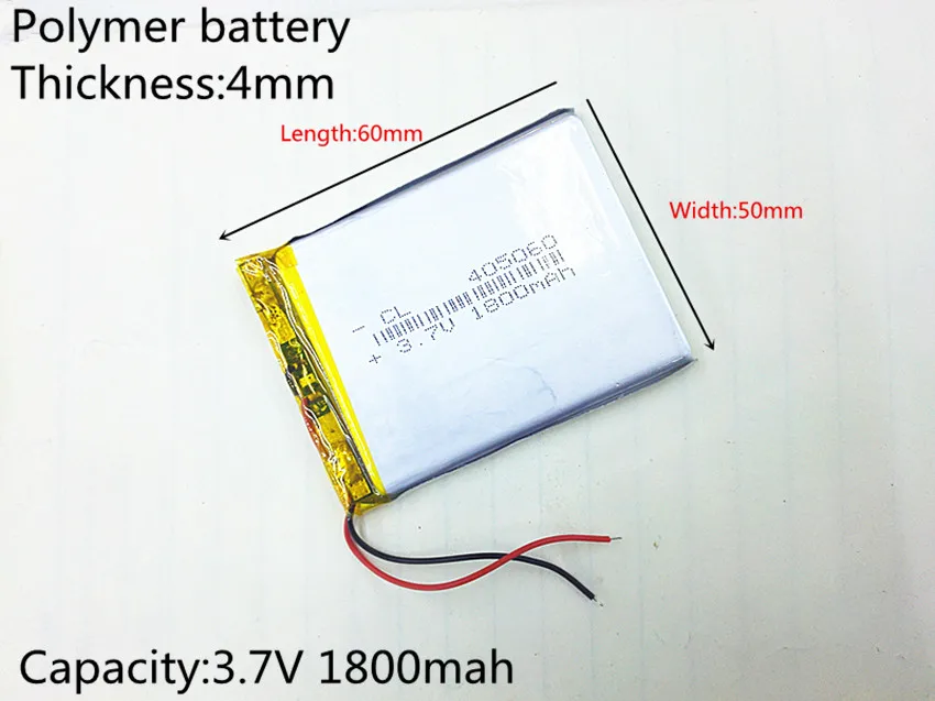 3.7V 1800mAh 405060 Lithium Polymer Li-Po li ion Rechargeable Battery cells For Mp3 MP4 MP5 GPS PSP mobile bluetooth