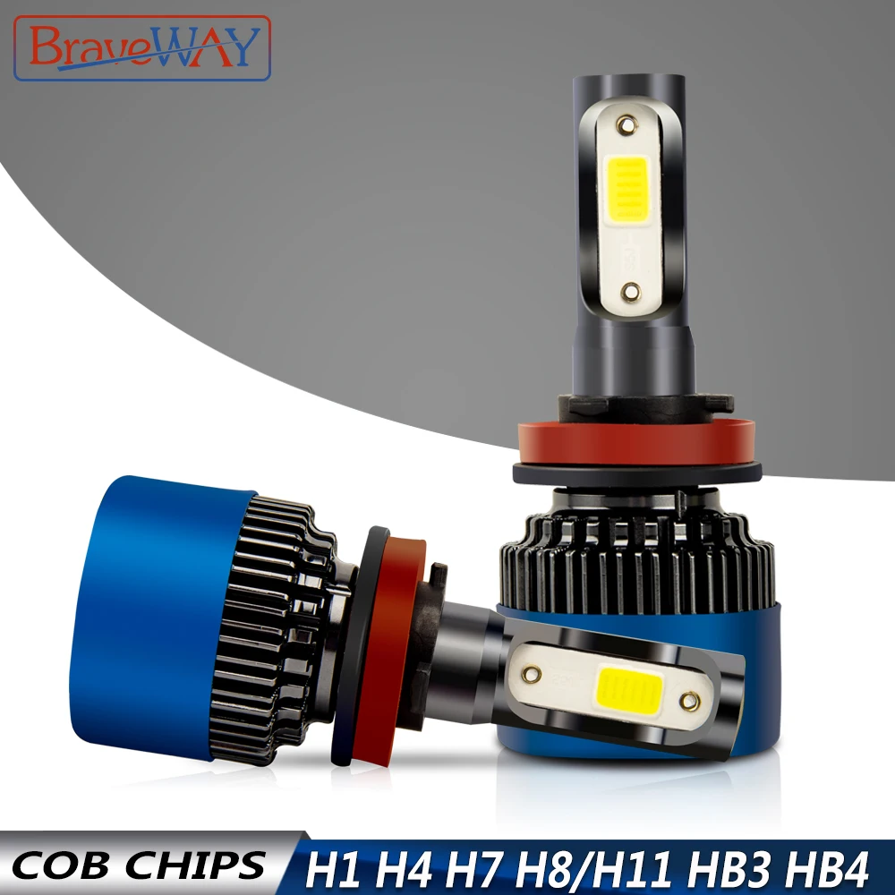 BraveWay HB3 HB4 LED Bulb H4 H7 H11 Led Headlight Bulbs for Motorcycle Car Led Auto Lamps Car Lights 9005 9006 H8 Fog Lights