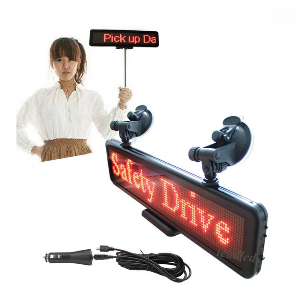 12v 16X64 Rote LED Sar Zeichen Hinten Fenster display USB eingang aufladbare programmierbare nachricht werbung display