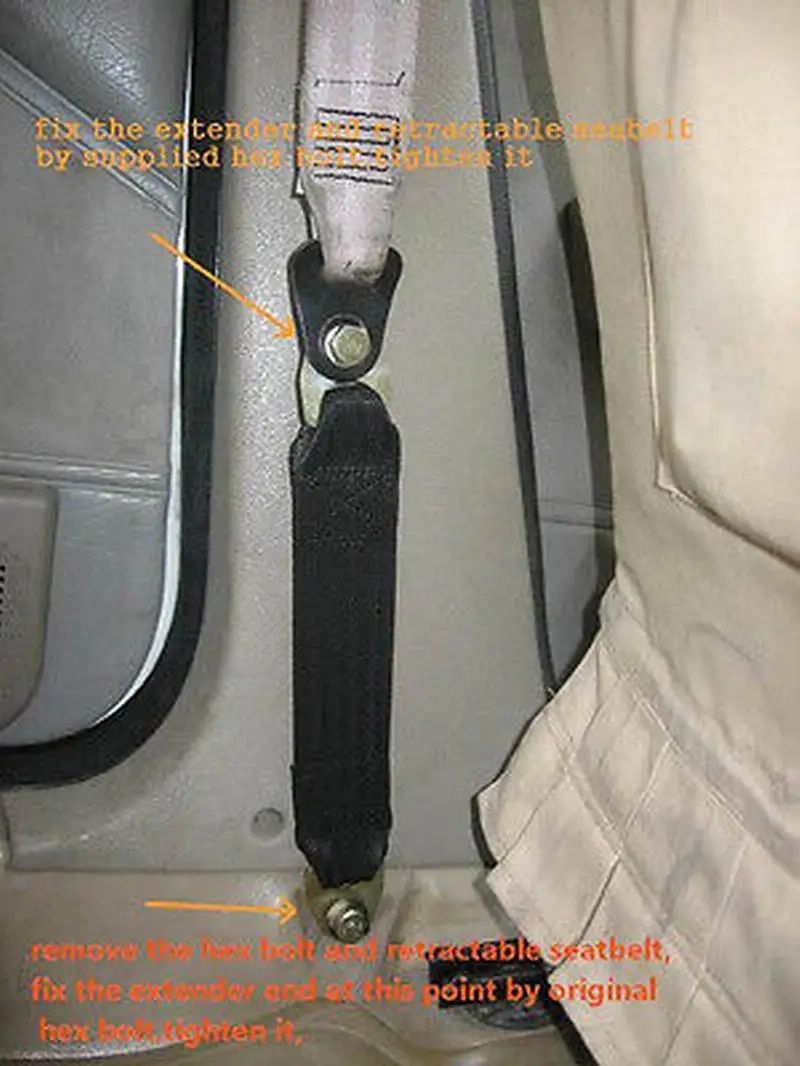 Seat Belt Extender / Extension Universal Add Length420mm (16 inch) Black Color safety strap