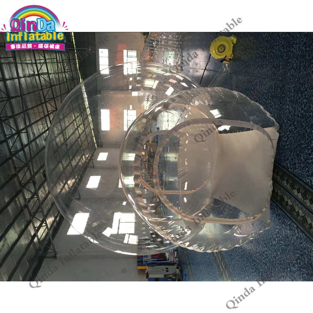 Tienda de campaña inflable con cúpula de aire para acampada, burbuja transparente de 4m de diámetro y 2m de entrada