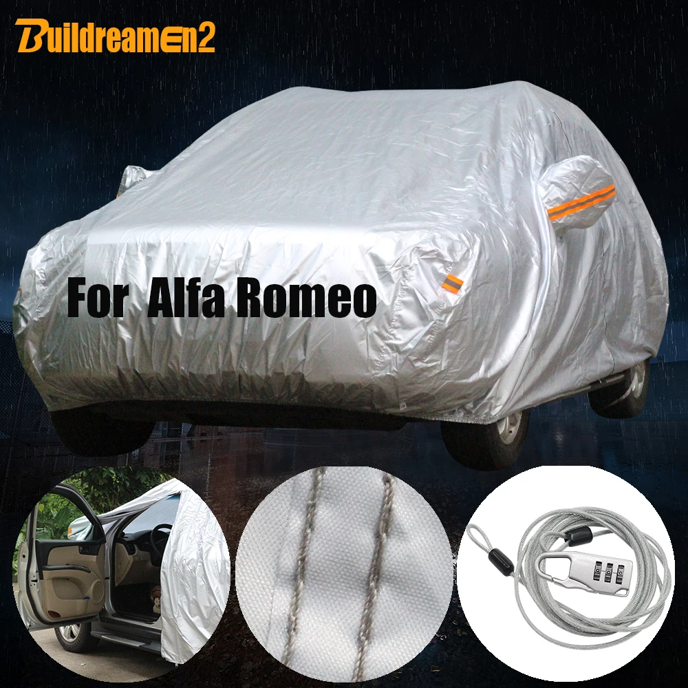 

Buildreamen2 Car Cover Waterproof Sun Snow Rain Scratch Prevent Cover For Alfa Romeo 147 156 159 166 GT Mito Brera Giulietta