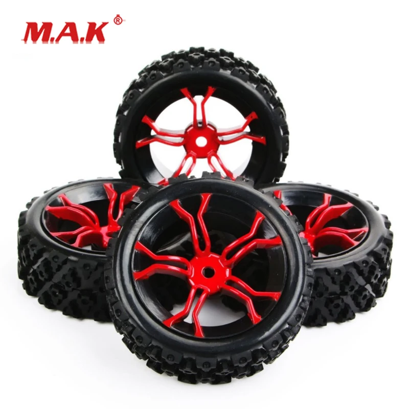 4Pcs/Set 1/10 Scale Rally Tires&Wheel Rim with 6mm Offset and 12mm Hex fit HSP HPI RC 1:10 Off Road Car Accessories