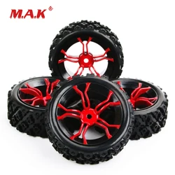 4Pcs/Set 1/10 Scale Rally Tires&Wheel Rim with 6mm Offset and 12mm Hex fit HSP HPI RC 1:10 Off Road Car Accessories