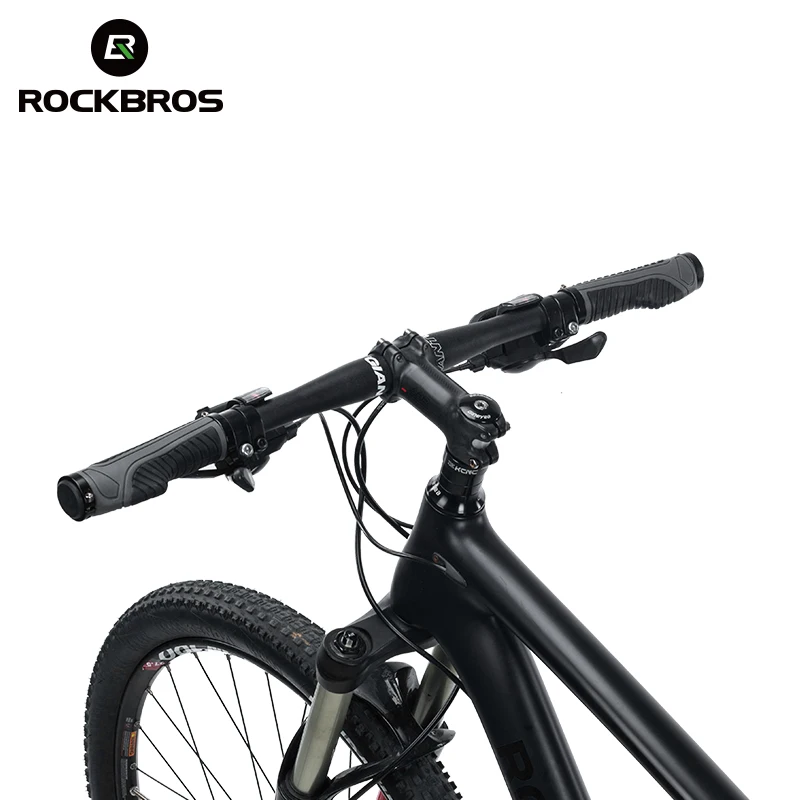 ROCKBROS Handlebar Grips MTB Road Bike Double Lock Rubber Bicycle Grips Anti-skid Shock-absorbing Soft Bike Grips Handlebar bmx