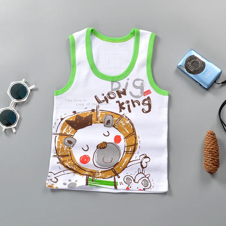 Baby Tops Children Vest Boys Girls Summer T Shirts Sleeveless Tank Camisoles Solid Toddler Tees T-Shirt Size 90-140cm DS19