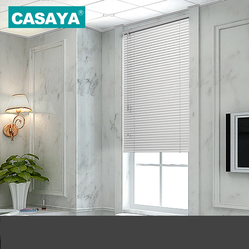 One Rod Control Venetian Blinds Waterproof C shape/ S shape No Drill System Frosted Venetian Blinds Oilproof