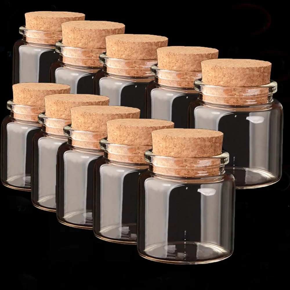 5Pcs Gift Wishing Bottle Tiny Small Clear Cork Vials Glass Bottles Wedding Holiday Favour 50ML 80ML 100ML 150ML