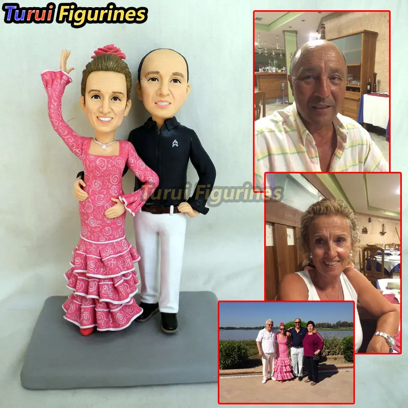 Twin sister sculpture lesbian figurine wedding cake topper mini statue custom bobblehead bobble head hand crafted personalized