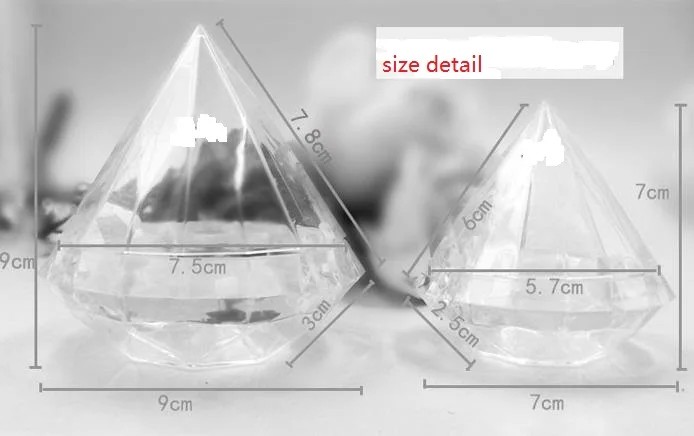 Clear plastic diamond shape candy box wedding party transparent favor gift boxes festive christmas birthday holiday decoration