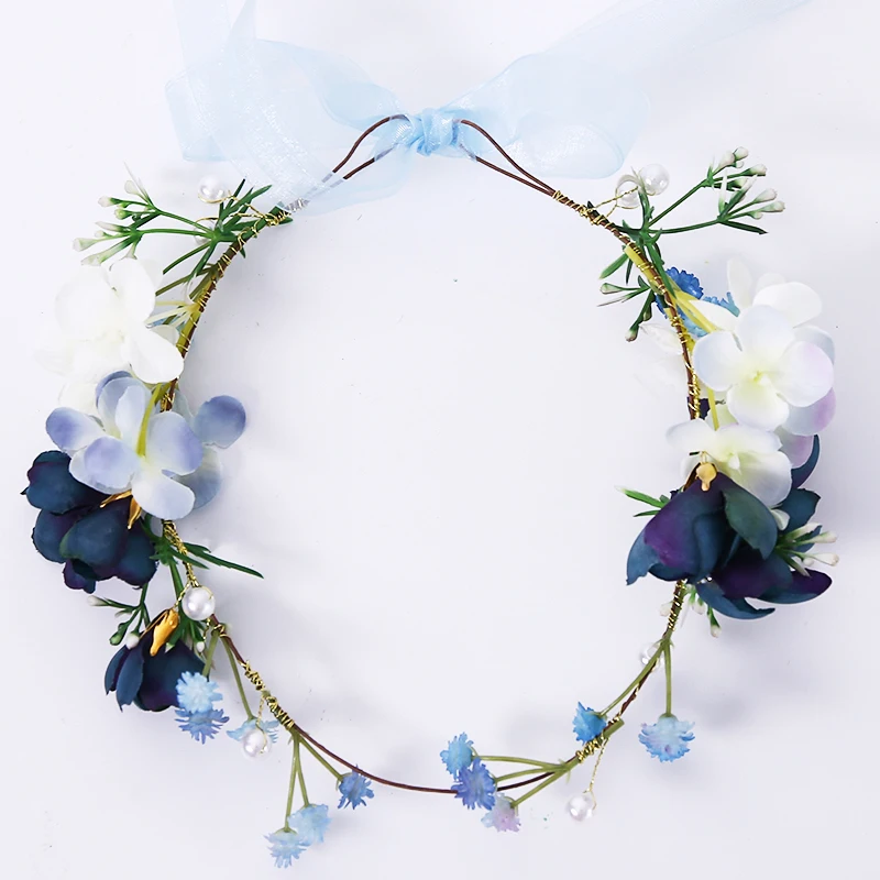 Women Wedding Party Hair Accessories Girl Flower Crown Bride Bridesmaid Hairband Headdress Adjustable Floral Garlands