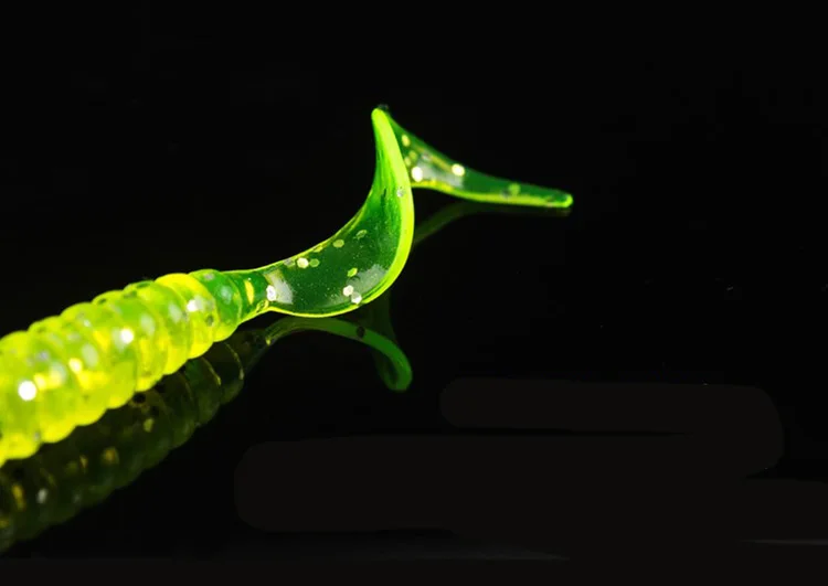 100pcs 5cm soft assorted color artificial worm grub fishing lures soft worm grub in fishing lure