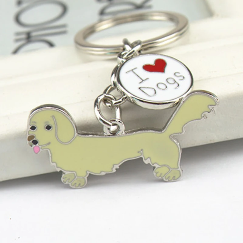 Dachshund dog pendant key chains for women men pet animal bag charms car keychain key ring holder Couple Lover Keychain gifts