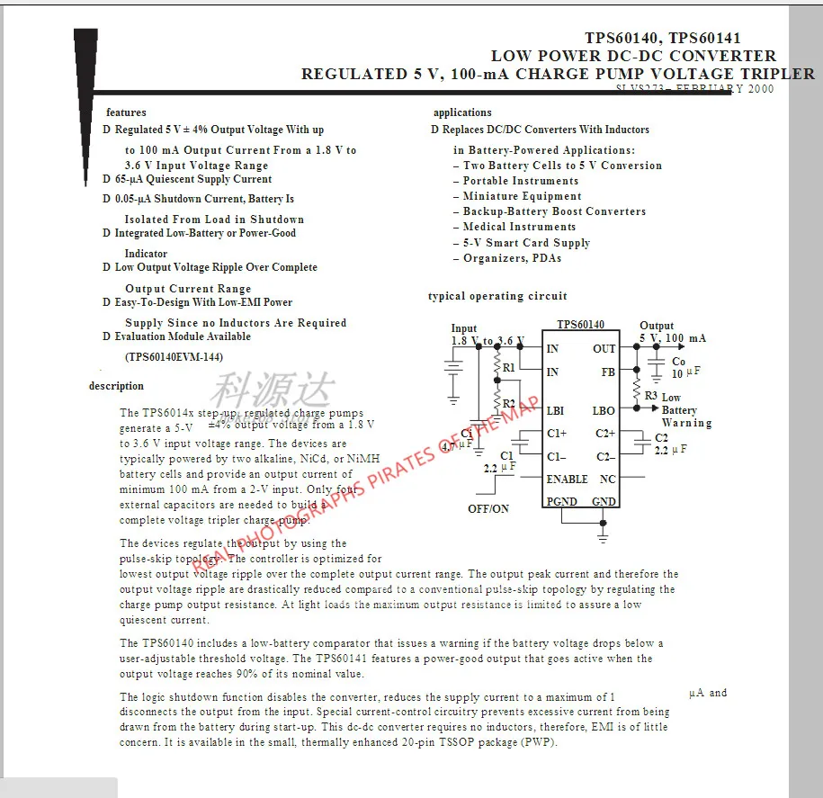 5 ピース/ロット TPS60141PWP TPS60141 TPS60141PWPR HTSSOP20 在庫