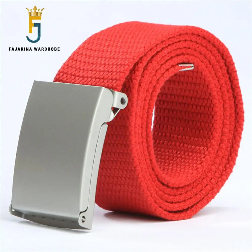 FAJARINA Good Quality Fashion Jeans Straps Belts Unisex Casual Canvas Belt for Men Blue Red Colours Optional CBFJ0018