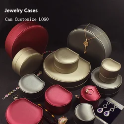 Caja de joyería de cuero para mujer, caja de boda, anillo de moda, pulsera, paquete pequeño, caja de collar de calidad