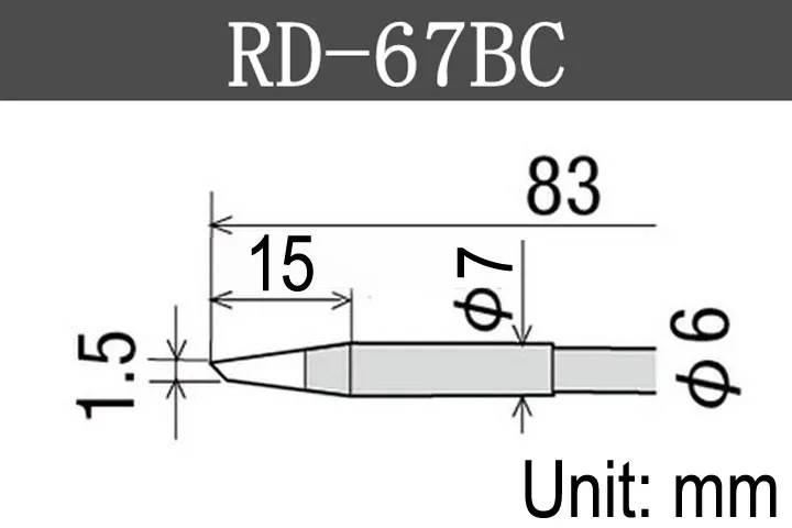 1 stks Originele Japan GOOT RD-67BC Vervangbare Soldeerbout Tip Ultra-duurzaam Voor KS-80R Ingang 220 V Buiten Verwarmd Type