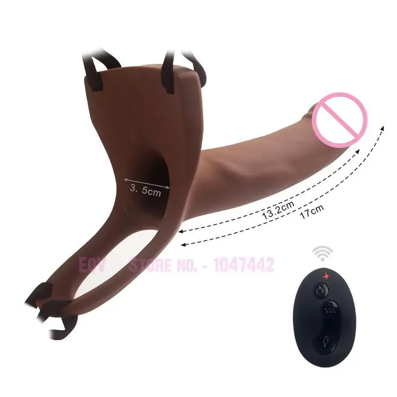 Remote Control Hollow Strap On Dildo For Men Women Strapon Realistic Dildo Vibrator ED Penis Extender Sex Toys Faloimitator.