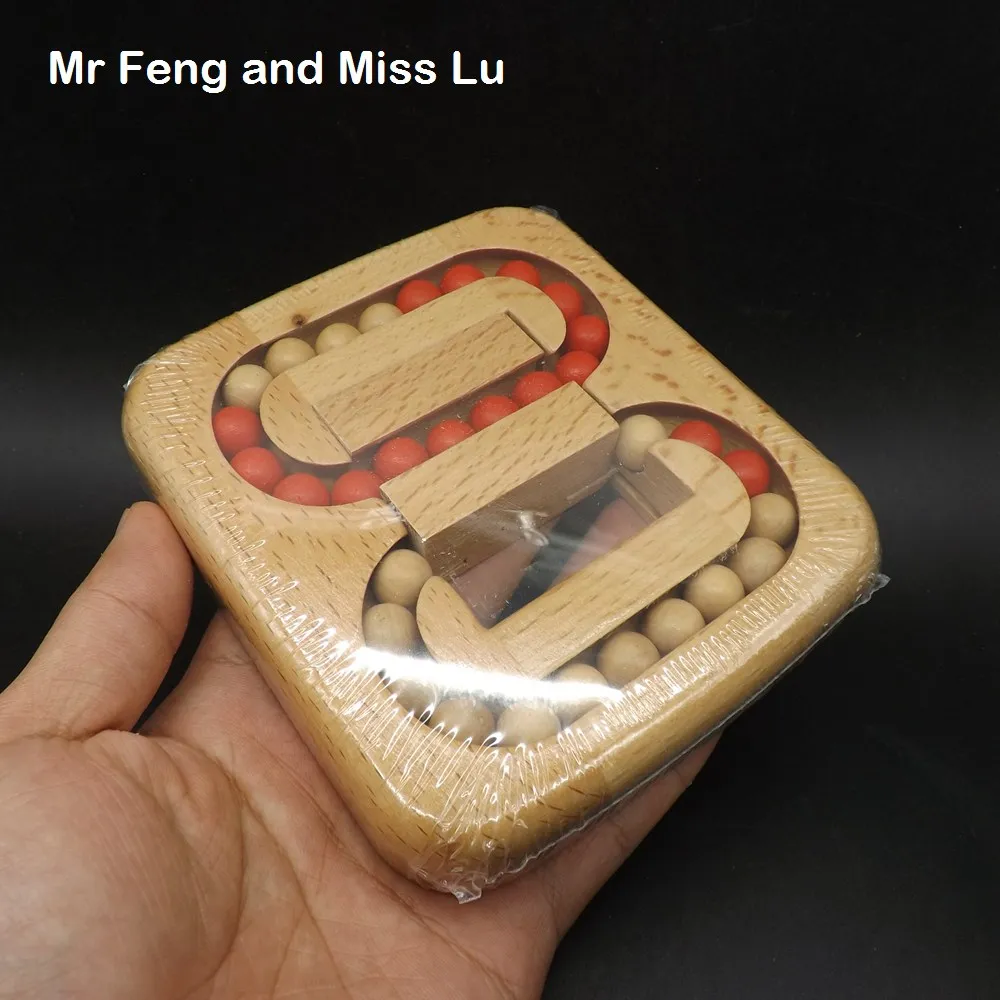 13*11.5*2 cm Bead Labyrinth Maze Game Wood Magic Puzzle Game Toy Intelligence Brain Teaser Model