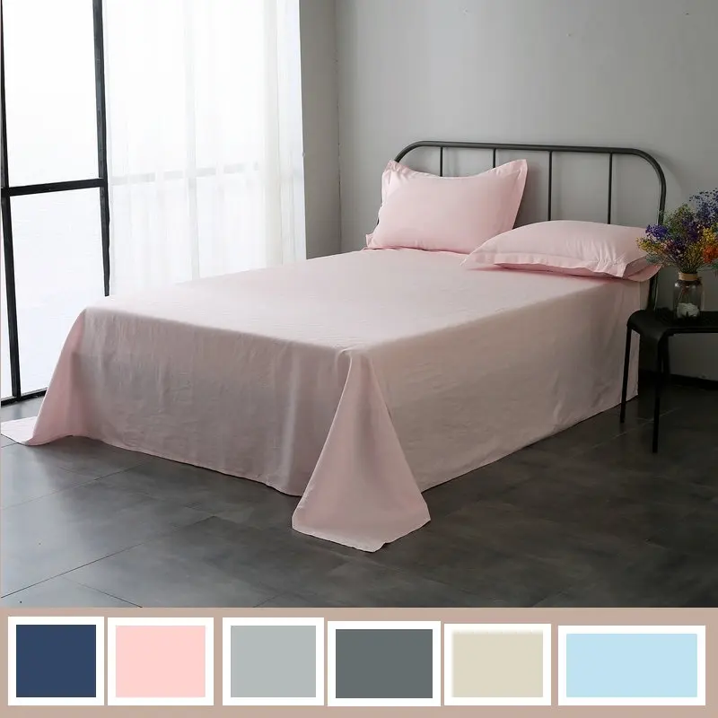 3 pcs  Multi color 100% Pure Linen Flat Sheets sets Water wash Linen bedding soft Hand feel