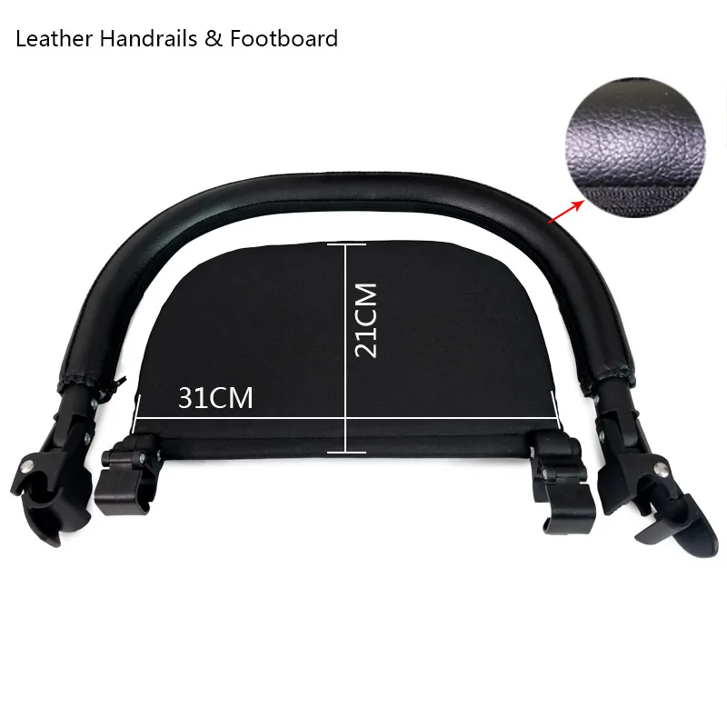 Baby Stroller Footboard & Leather Bumper Bar & Handrest Baby Stroller Accessories Fit Yoyo Yoya YuYu Pram Armrest Footrest