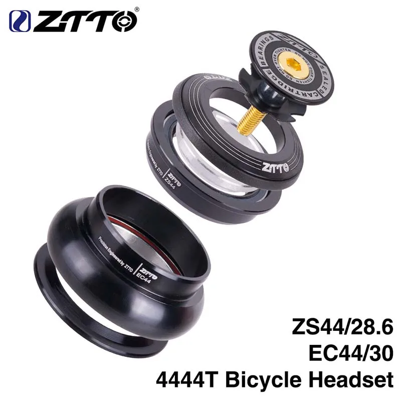 ZTTO-Bicycle Headset, MTB, Road Bike, Tapered Tube Fork, Internal Threadless, EC44, CNC, 44mm, 1 1/8 