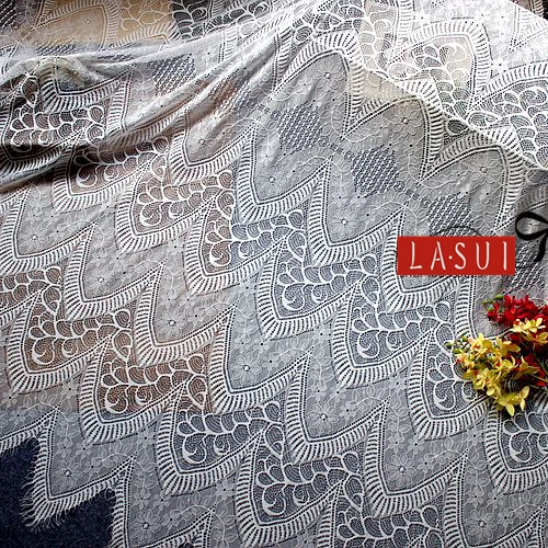 

LASUI 1.5m*3m =1 piece High quality eyelash lace fabric beautiful dress veil shawl DIY accessories soft C0132