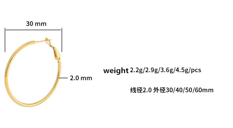 Goldfarbene Edelstahl-Ohrringe im Hyperbolen-Stil, große Kreisform, 30-70 mm, IP-Beschichtung, kein Ausbleichen, allergiefrei – Detail 13