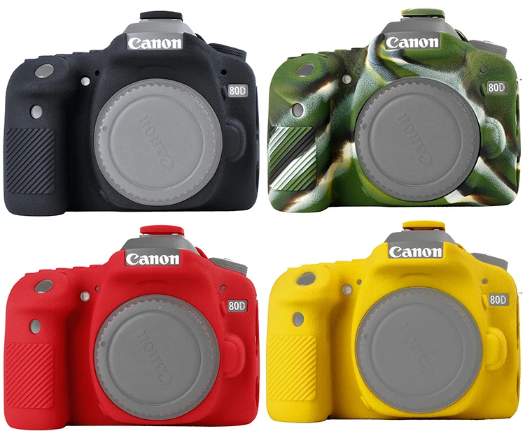Soft Silicone Rubber Camera Protective Body Case Skin, Bag Protector Cover para Canon 80D DSLR Camera