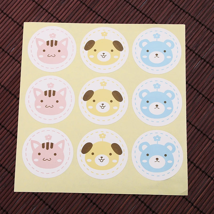 

3.5cm 1.37Inch 800Pcs/ Lot " Round Small Bear " Self Adhesive Paper Seal Stickers DIY Gifts Party Bakery Paper Sealing Sticker