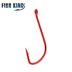 FISH KING 30PCS SODE Fishing Hook High Carbon Steel Barbed Fishhook Bent Baitholder AD Sharp Ringed Carp Hook Fishing Tackle