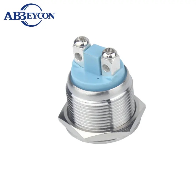 Flache Runde Schraube Terminal Edelstahl Durchmesser 19mm LED Blau Farbe Wasserdichte Runde Dot LED Metall Shell Anzeige Licht