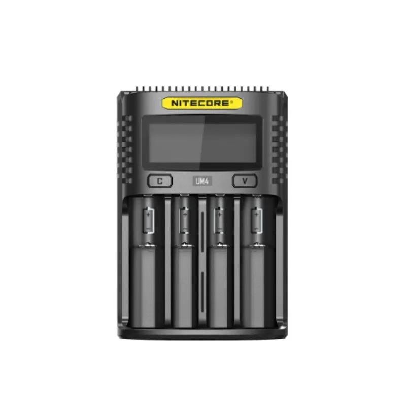 Caricabatterie intelligente LCD NITECORE UM4 C4 VC4 per batterie Li-ion/IMR/mary/ICR/LiFePO4 18650 14500 26650 AA 3.7 1.2V 1.5V D4