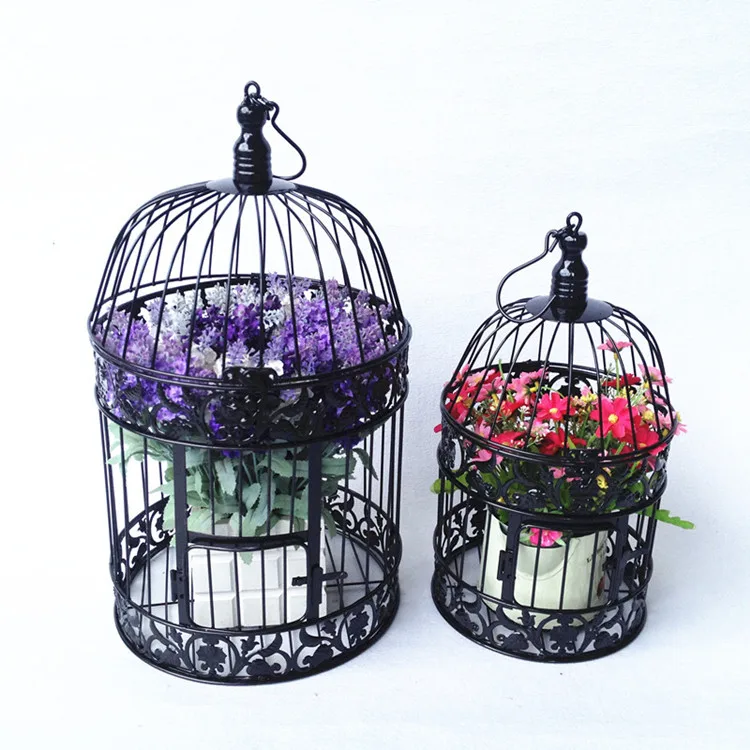 Fashion iron wrought iron birdcage white small bird cage decoration hanging bird cage