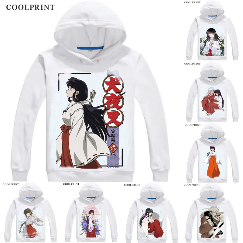 Kikyo InuYasha Cosplay Mens Hoodies Inuyasha A Feudal Fairy Tale Men Sweatshirt Streetwear Anime Hoodie Printed Long Hooded