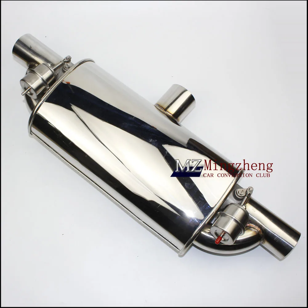 Car modified double valve control racing sound exhaust pipe 2 2.5 3 inch diameter stainless steel material T-type muffler