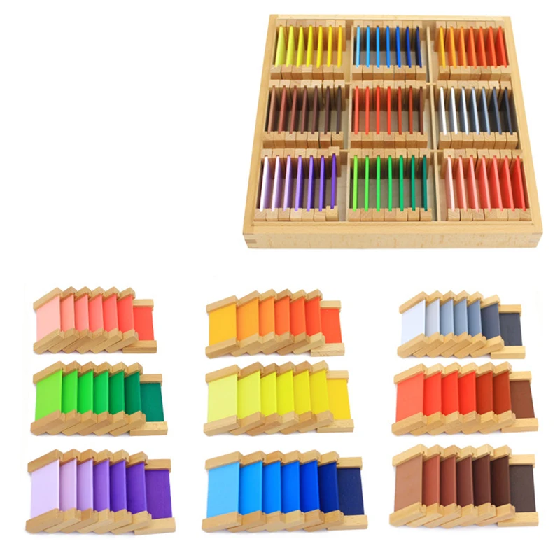 Montessori Materialen Montessori Sensorisch Speelgoed Kleur Doos Houten Kleurrijke Multicolor Tablet Boxs Vroege Educatieve Kleuters Kinderen