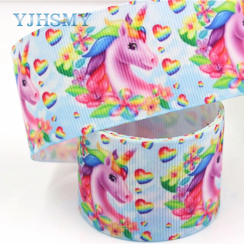 YJHSMY C-18416-768,38 mm 5 Yards Cartoon Printed grosgrain ribbons,DIY handmade Hair accessories Material wedding gift wrap