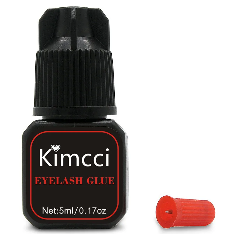 Kimcci 5ml Eyelash Extension Glue 1-3 Seconds Fast Drying Eyelashes Glue Pro Lash Glue Black Adhesive Retention 5-7 weeks