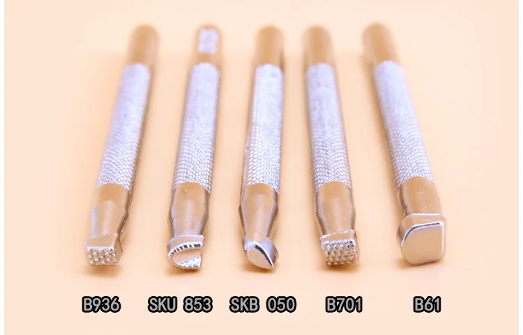 NEUE Leder Handwerk Arbeits Blumen Präge Muster Schnitzen DIY Gravur Werkzeuge Handgemachte Metall Stempel und Stanzformen Sets Stempel Werkzeug – Detail 1