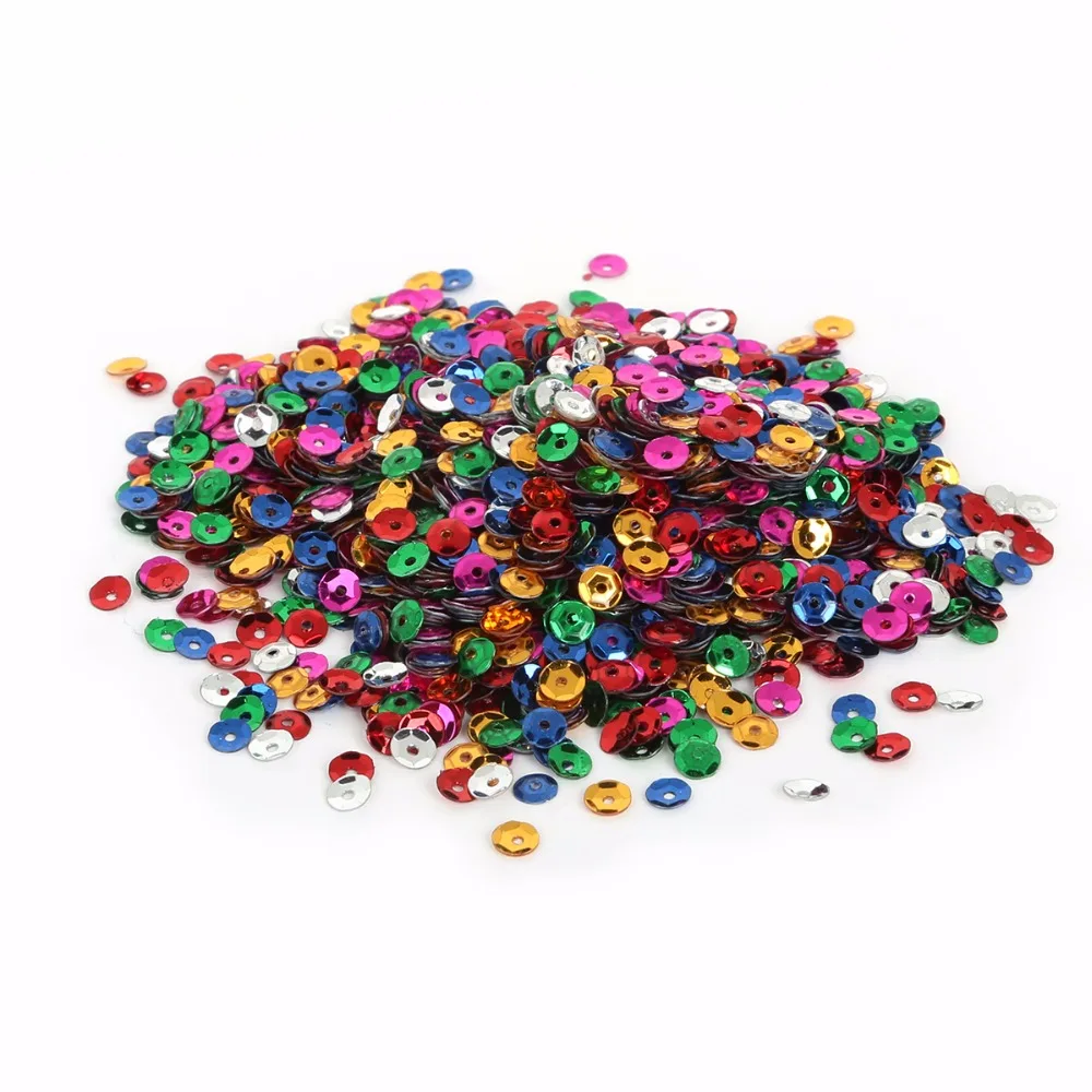 20g 4mm 5mm 6mm Mixed Color Glitter Sequin Flat Round Loose Sequins For Crafts Paillettes Nail Decor Clothing Sewing Accessories