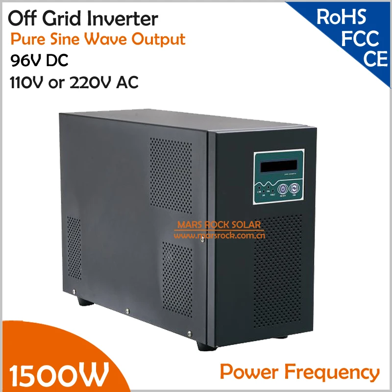 Power Frequency 1500W 96V DC to AC 110V or 220V Pure Sine Wave Off Grid Inverter with City Grid Charge Function