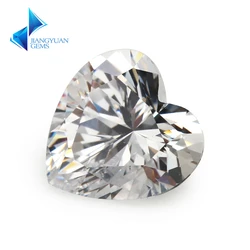 Size 3x3-12x12mm Heart Shape 5A White Cubic Zirconia Stone Synthetic Gems CZ Zircon For Jewelry