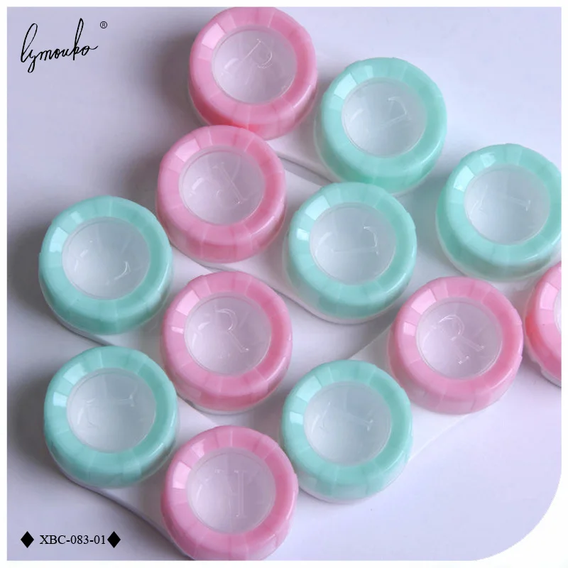 Lymouko 2pcs/Lot Lovely Candy Color Macarons Portable Contact Lens Case for Women Travel Kit Holder Contact Lenses Box