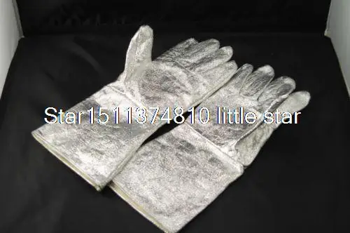 

Five Fingers Aluminum Foil High Temperature Heater Resistant Gloves 1 Pair