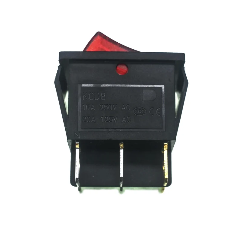 2 pcs/lot KCD4 31*25mm RED/GREEN Led Copper feet 6PIN DPDT Boat Rocker Switch on off Snap-in Position switch 16A 250V Light