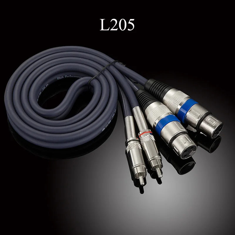 RCA macho para cabo de áudio fêmea, amplificador de canhão, conector de mistura, cabo AV, XLR duplo para RCA duplo, 3 pinos
