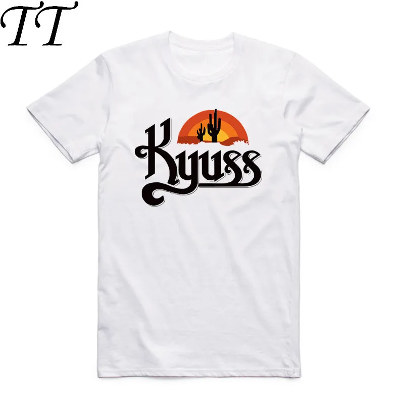 Camiseta con estampado de Kyuss Rock Band para hombre, camisa de manga corta con cuello redondo, camiseta informal de embrague de Queens Of The Stone Age, 2019