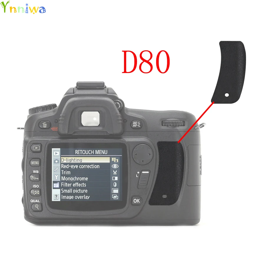 1-10pcs For Nikon D80 The Thumb Rubber Back cover Rubber DSLR Camera Replacement Unit Repair Part